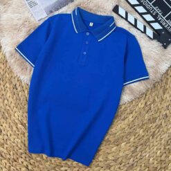 áo thun polo vải cá sấu cotton 100% màu xanh bích