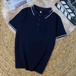 áo thun polo vải cá sấu cotton 100% màu xanh đen