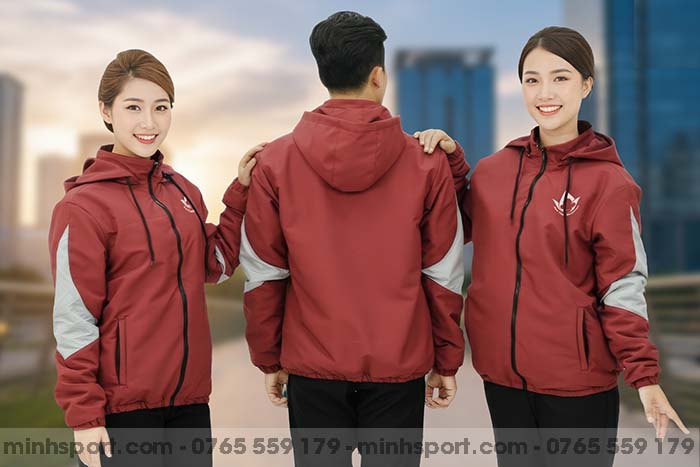 may áo khoác gió đồng phục