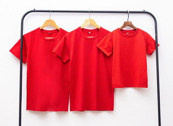 áo thun cotton 100% cổ tròn màu đỏ