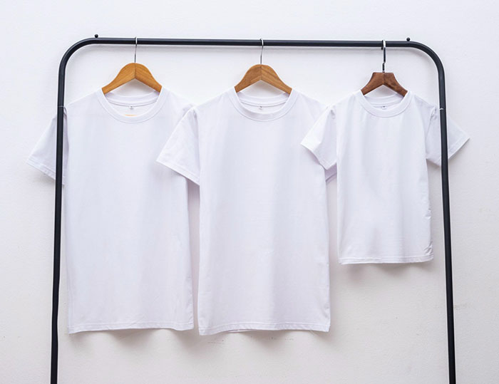 áo thun cotton 100% cổ tròn màu trắng