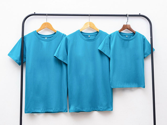 áo thun cotton 100% cổ tròn màu xanh ya