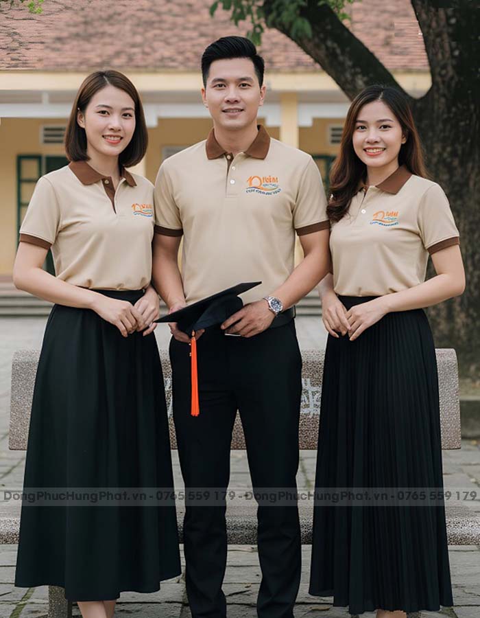 áo thun đồng phục họp lớp 10 năm màu be