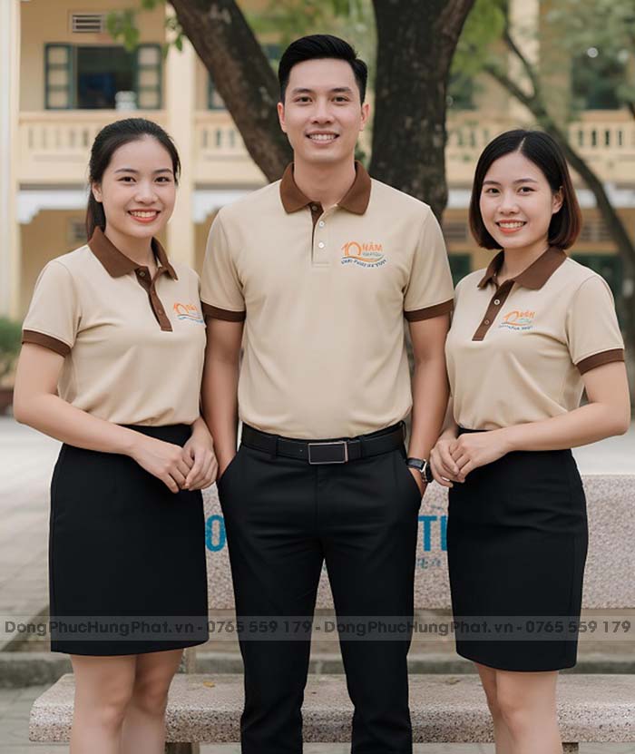 áo thun đồng phục họp lớp 10 năm màu be