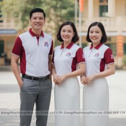áo thun đồng phục họp lớp 15 năm màu trắng phối đỏ