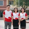 áo thun đồng phục họp lớp 20 năm cổ tròn màu trắng phối đỏ