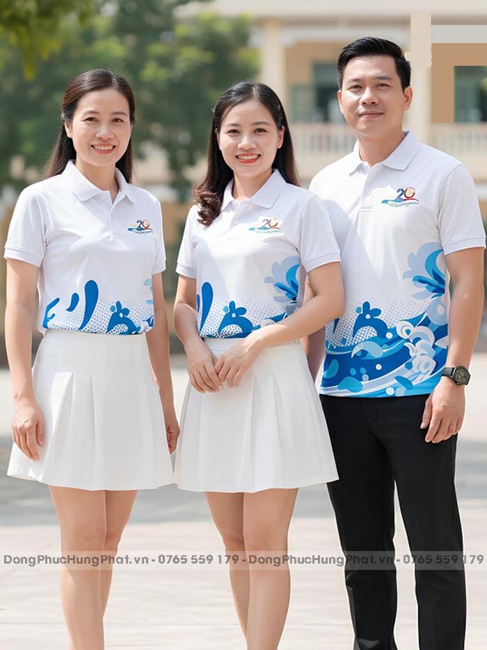 áo thun đồng phục họp lớp 20 năm in hoa tiết