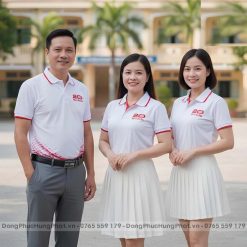 áo thun đồng phục họp lớp 20 năm màu trắng viền đỏ