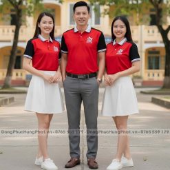áo thun đồng phục họp lớp 50 năm màu đỏ phối đen