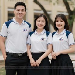 áo thun đồng phục họp lớp 50 năm màu trắng phối xanh