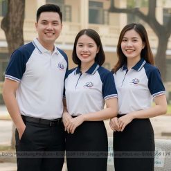 áo thun đồng phục họp lớp 50 năm màu trắng phối xanh đen