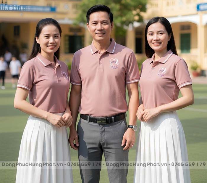 áo thun đồng phục họp lớp màu hồng dâu