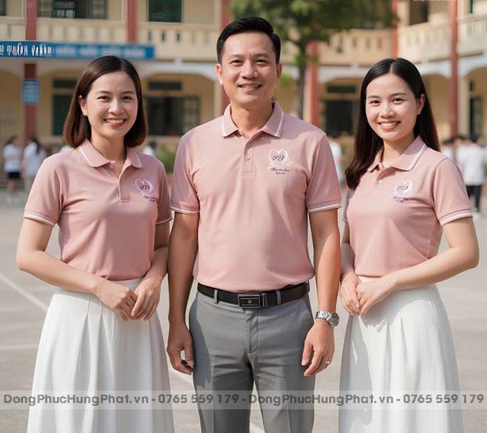 áo thun đồng phục họp lớp màu hồng dâu