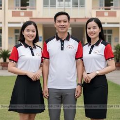 áo thun đồng phục họp lớp màu trắng phối đỏ