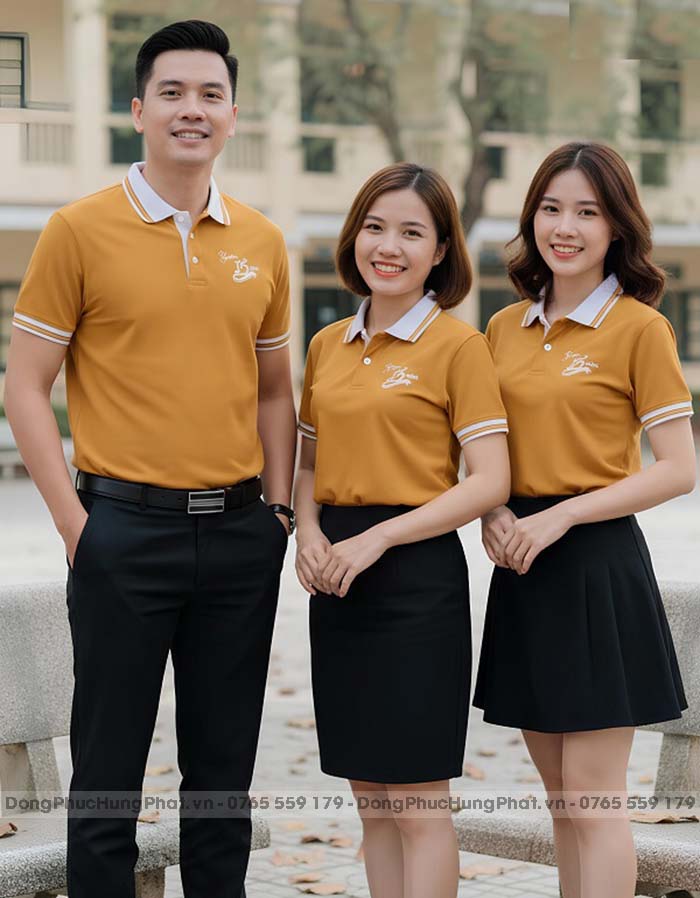 áo thun đồng phục họp lớp màu vàng bò