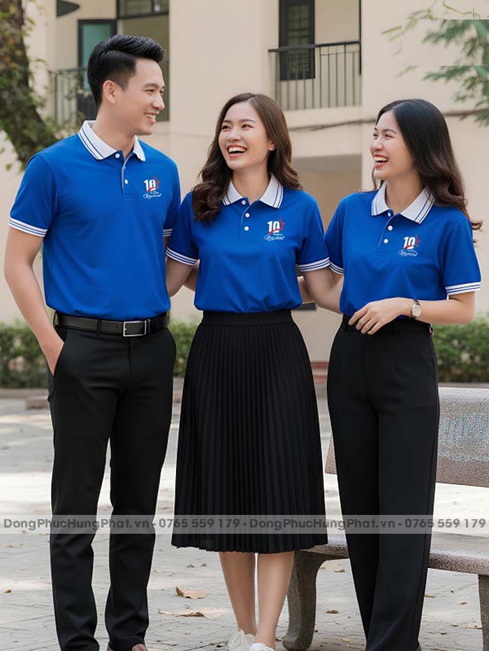 áo thun đồng phục họp lớp màu xanh bích