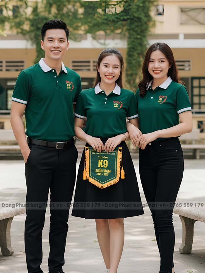 áo thun đồng phục họp lớp màu xanh rêu