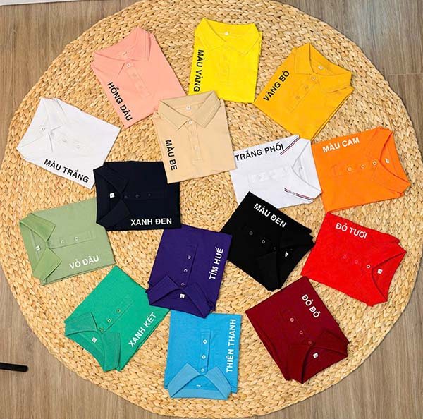 bảng màu áo thun trơn polo 100% cotton