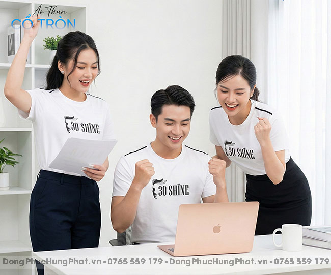 đặt áo thun cổ tròn đồng phục công ty từ 10 cái theo yêu cầu tại tphcm