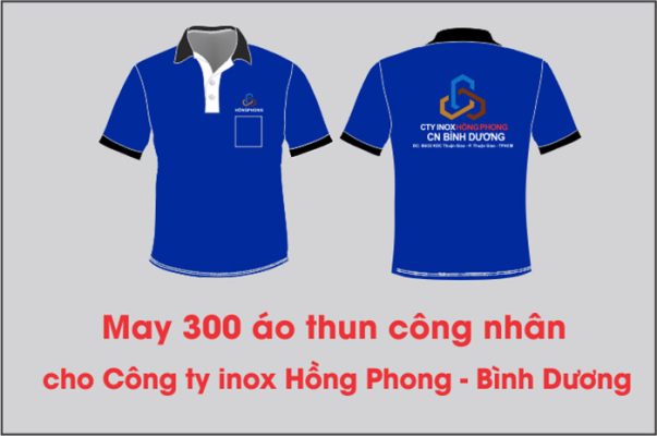 may 300 áo thun công nhân cho công ty inox hồng phong - bình dương