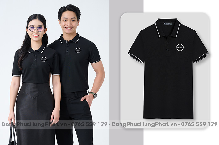 áo polo đồng phục cho nhân viên văn phòng màu đen