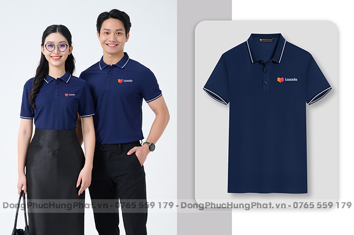 áo polo đồng phục cho nhân viên văn phòng màu xanh đen