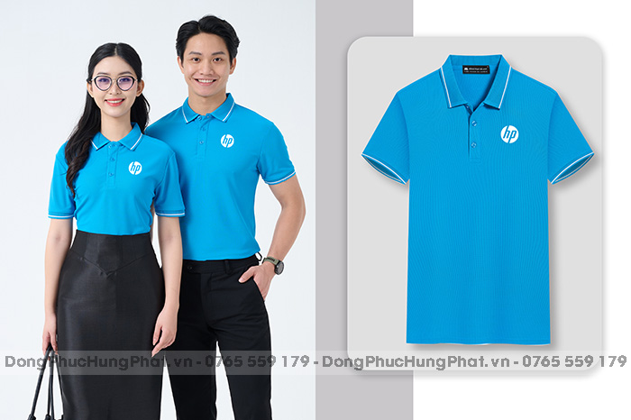 áo polo đồng phục cho nhân viên văn phòng màu xanh ya