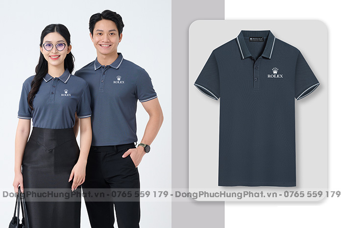 áo polo đồng phục cho nhân viên văn phòng màu xám