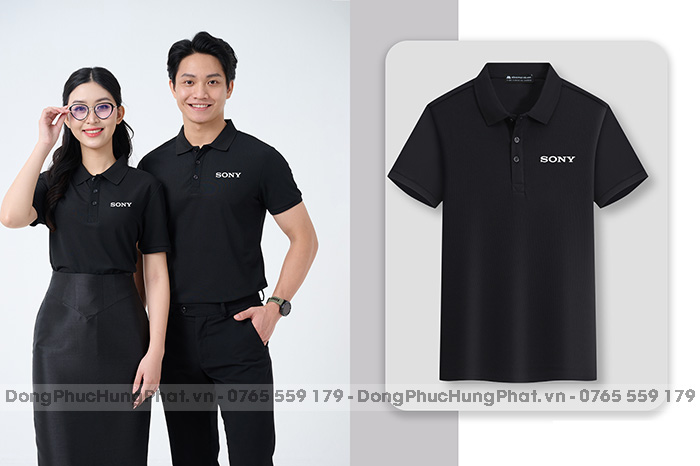 áo polo đồng phục cho nhân viên văn phòng màu đen