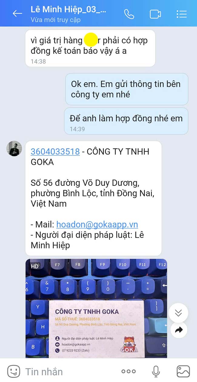 đơn hàng 155 áo khoác đồng phục công ty goka