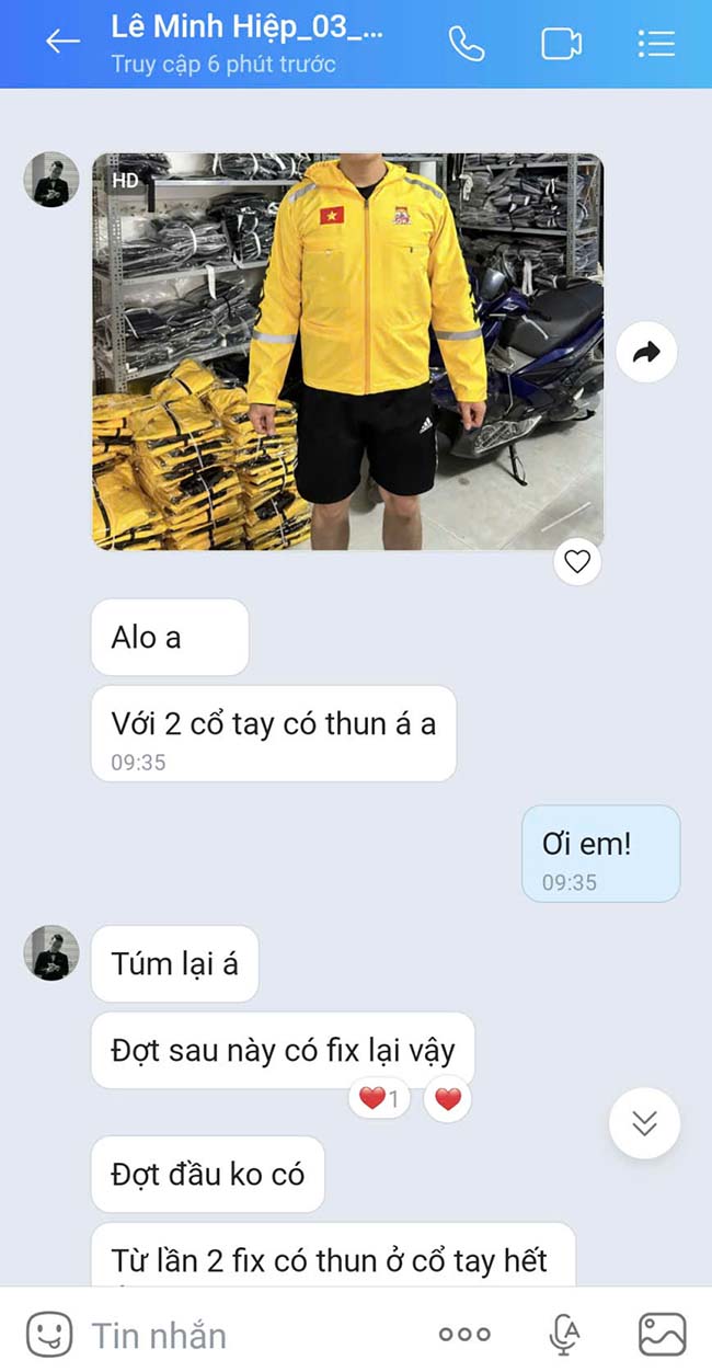 đơn hàng 155 áo khoác đồng phục công ty goka