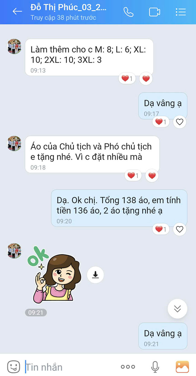 đơn hàng 172 áo thun hội phụ nữ xã nguyễn văn linh, tỉnh Hưng Yên