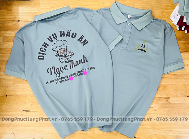 in áo thun theo yêu cầu cho dịch vụ nấu ăn Ngọc Thanh ở TPHCM