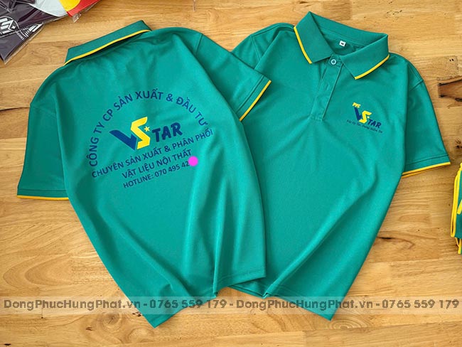 in áo thun theo yêu cầu cho công ty VStar ở TPHCM