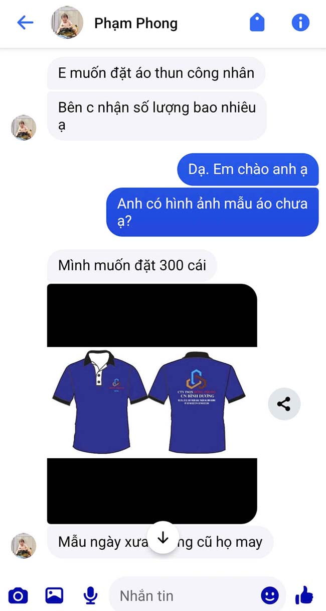may 300 áo thun công nhân cho công ty inox hồng phong - bình dương
