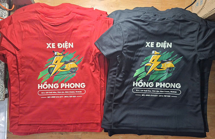 100 áo thun quà tặng doanh nghiệp xe điện hồng phong, vĩnh lộc, tphcm