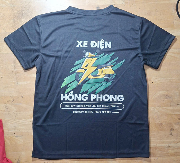 100 áo thun quà tặng doanh nghiệp xe điện hồng phong, vĩnh lộc, tphcm