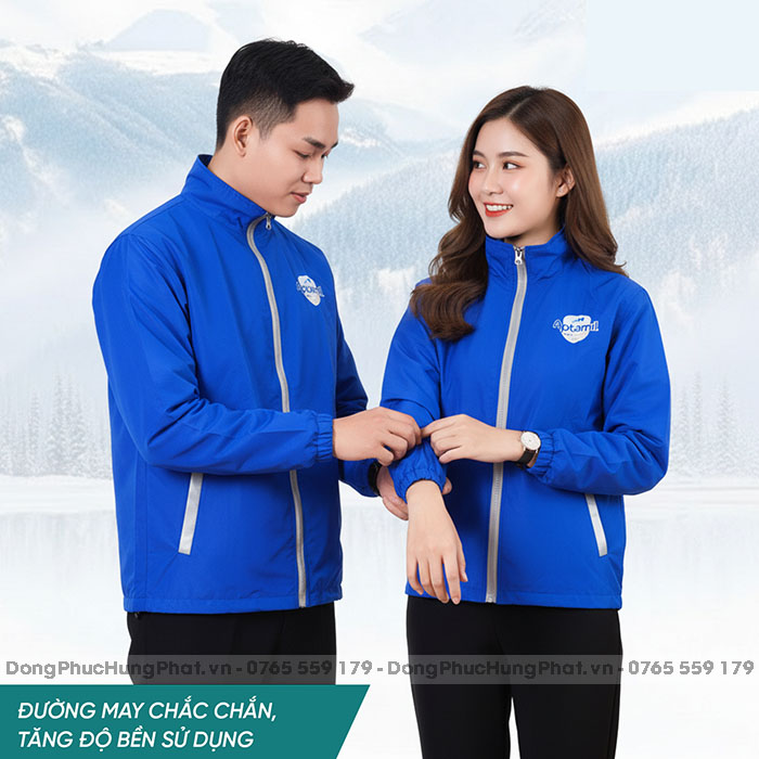 áo khoác gió quà tặng màu xanh bích
