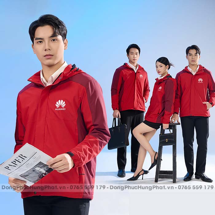 áo khoác gió quà tặng màu đỏ