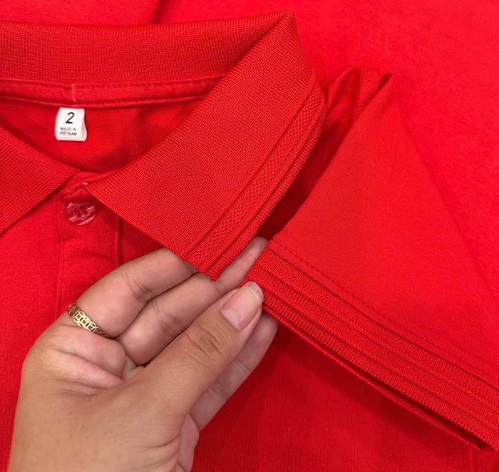 bảng màu áo polo vải cotton 100 trơn màu đỏ
