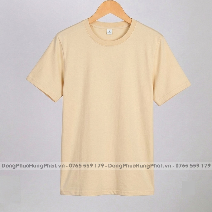 áo thun trơn cotton 100 màu be