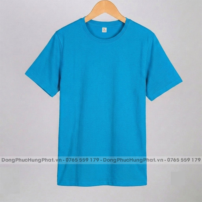 áo thun trơn cotton 100 màu thiên thanh