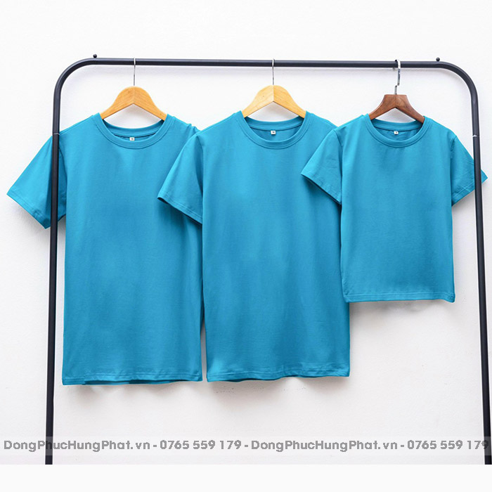 áo thun trơn cotton 100 màu thiên thanh