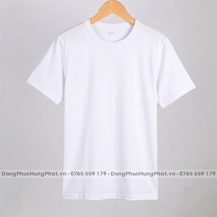 áo thun trơn cotton 100 màu trắng