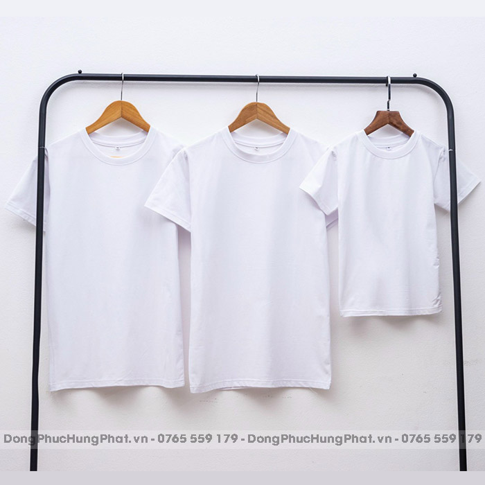áo thun trơn cotton 100 màu trắng