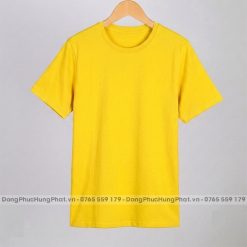 áo thun trơn cotton 100 màu vàng
