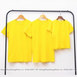 áo thun trơn cotton 100 màu vàng