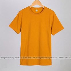 áo thun trơn cotton 100 màu vàng bò