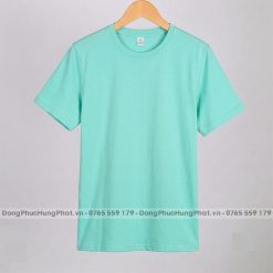 áo thun trơn cotton 100 màu xanh ngọc