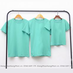 áo thun trơn cotton 100 màu xanh ngọc